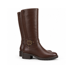 Women's Brown Buckle-Detail Knee-High Riding Boots