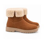 Women's Chestnut Fleece-Cuff Winter Boots